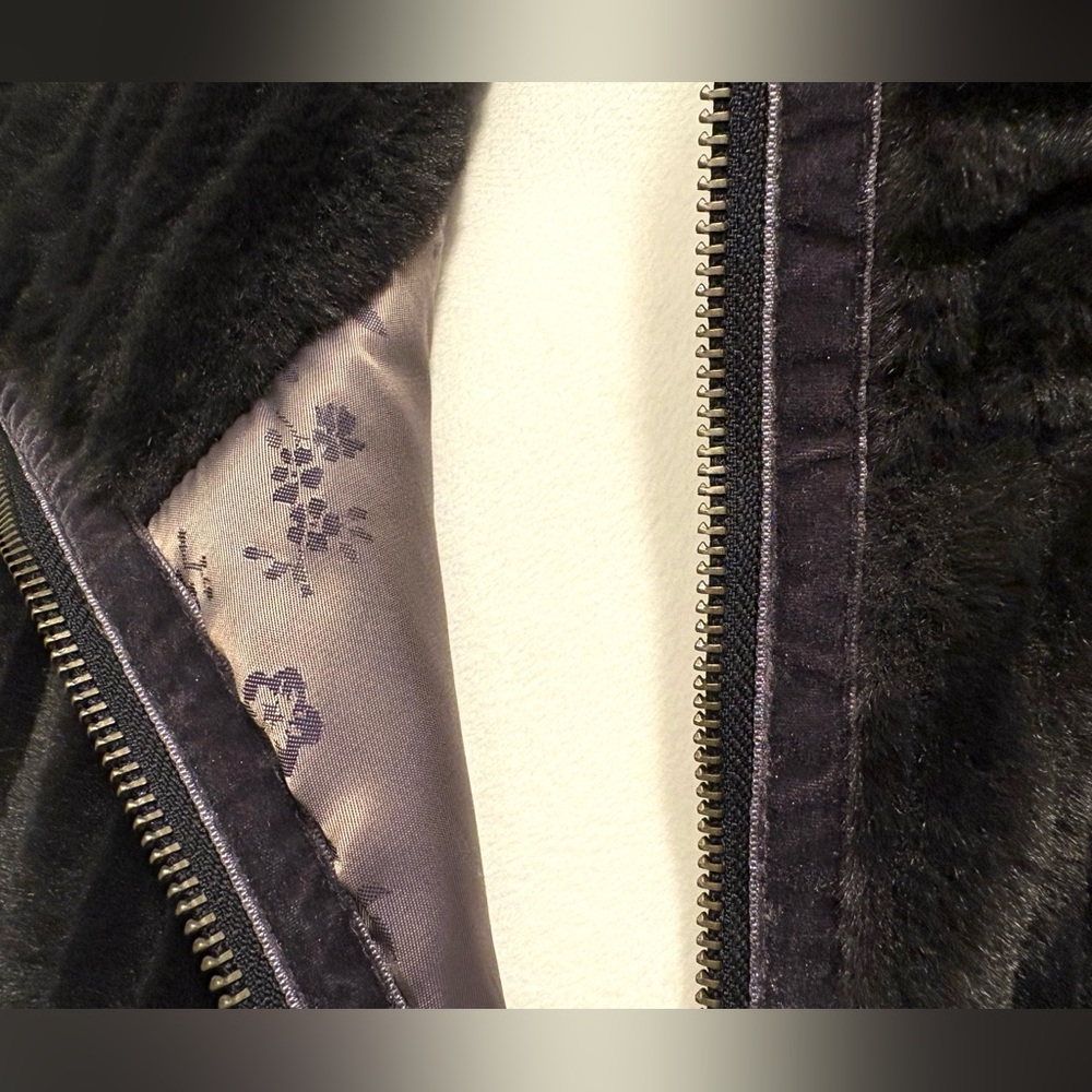 Anthropologie, Natasha Faux Fur Lux Black Bomber Jacket, Size XS - Picture 8 of 11